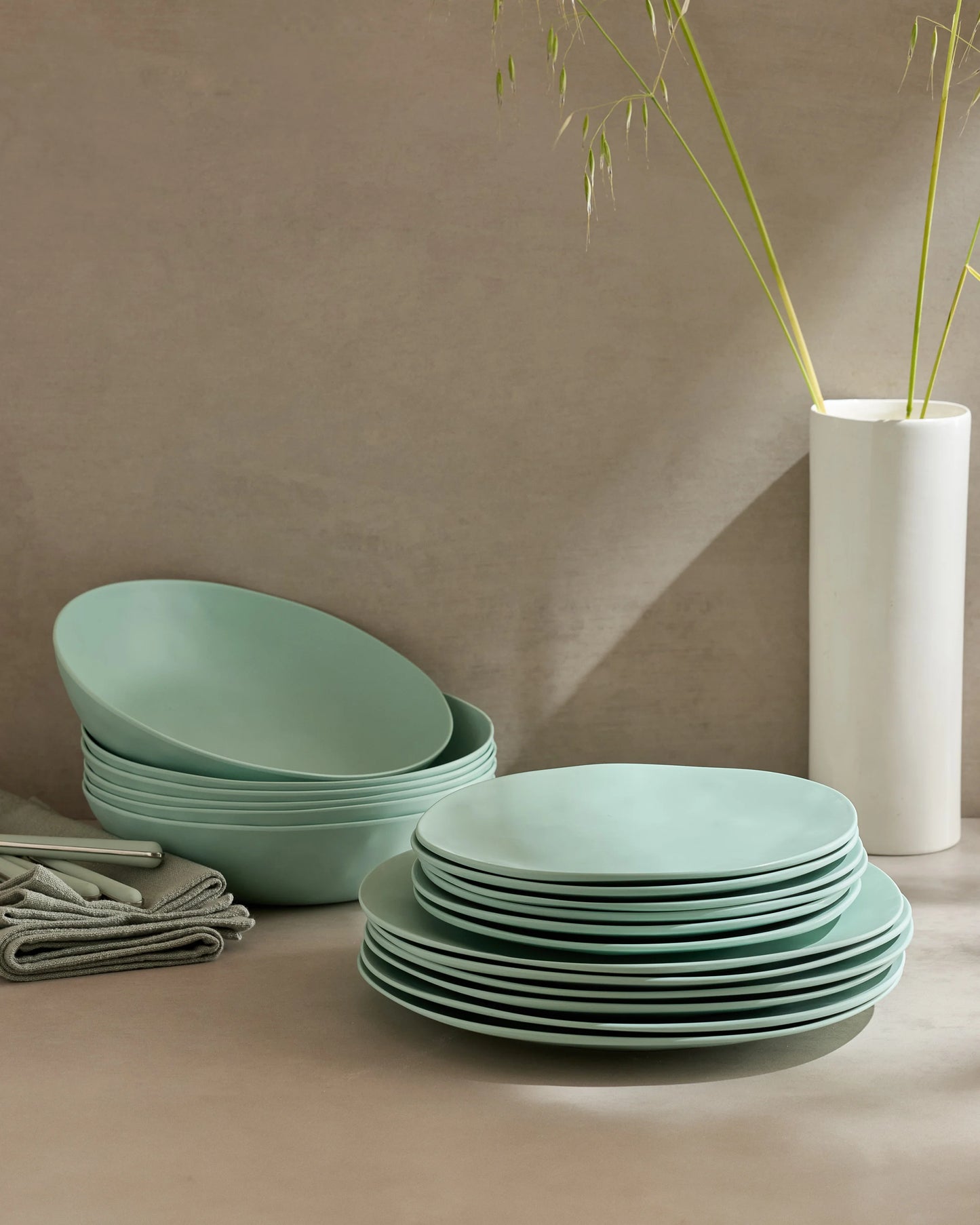 Outdoor Melamine 18pc Dinnerware Set - One Size / Mint Green