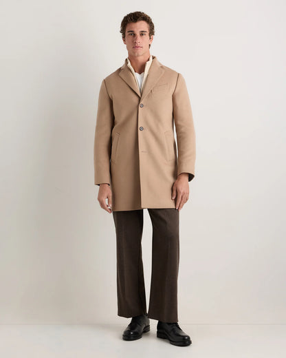 100% Mongolian Cashmere Car Coat - S / Camel