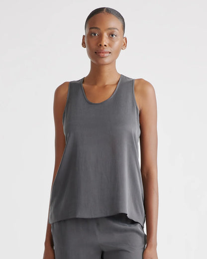 100% Washable Silk Pajama Tank - XS / Indigo