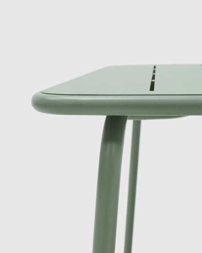 Powder-Coated Aluminum Outdoor Dining Table - One Size / Sage Green