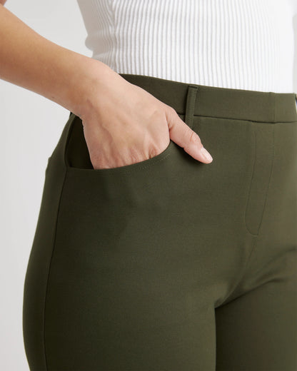 Ultra-Stretch Ponte Straight Leg 4-Pocket Pants - XS / Black