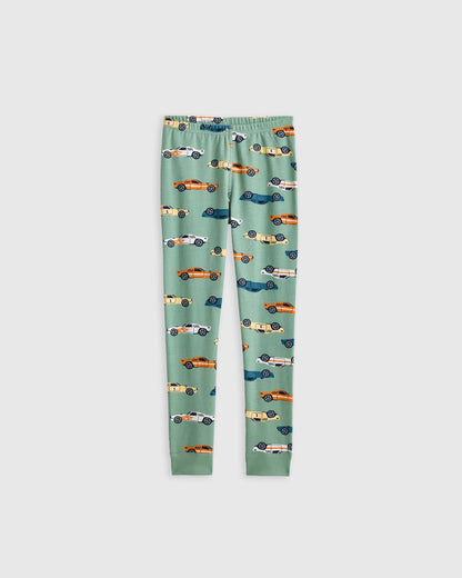 100% Organic Cotton Long Sleeve and Pant Pajama Set - 2T / Navy Stripe