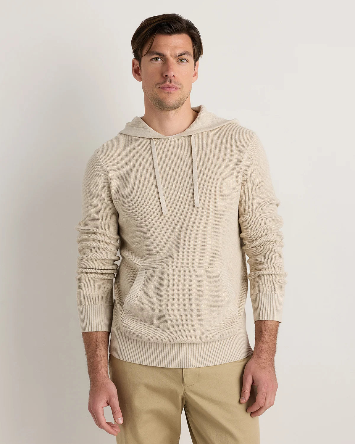 Organic Cotton Cashmere Waffle Hoodie - S / Bayberry Olive