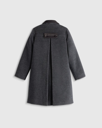 Girls Wool Cashmere Coat - 7 / Heather Charcoal
