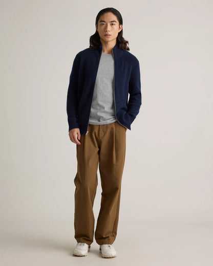 Mongolian Cashmere Fisherman Full Zip Sweater - S / Teak