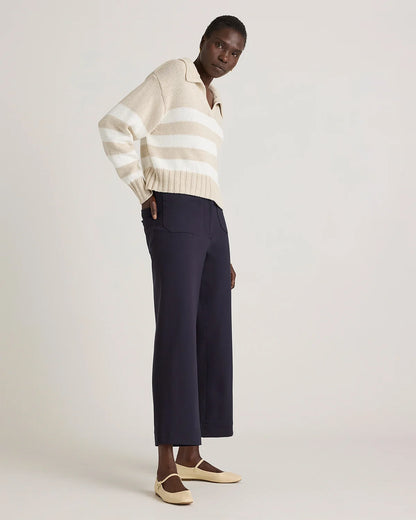 Ultra-Stretch Ponte Cropped Wide Leg Pants - 0 / Espresso