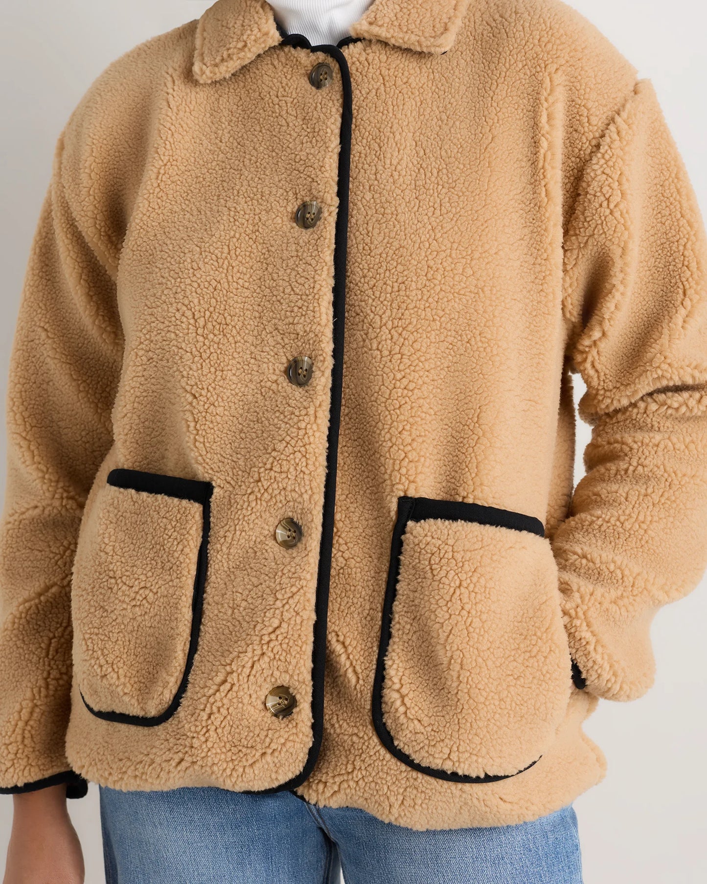 Sherpa Barn Jacket - XS / Camel/Black