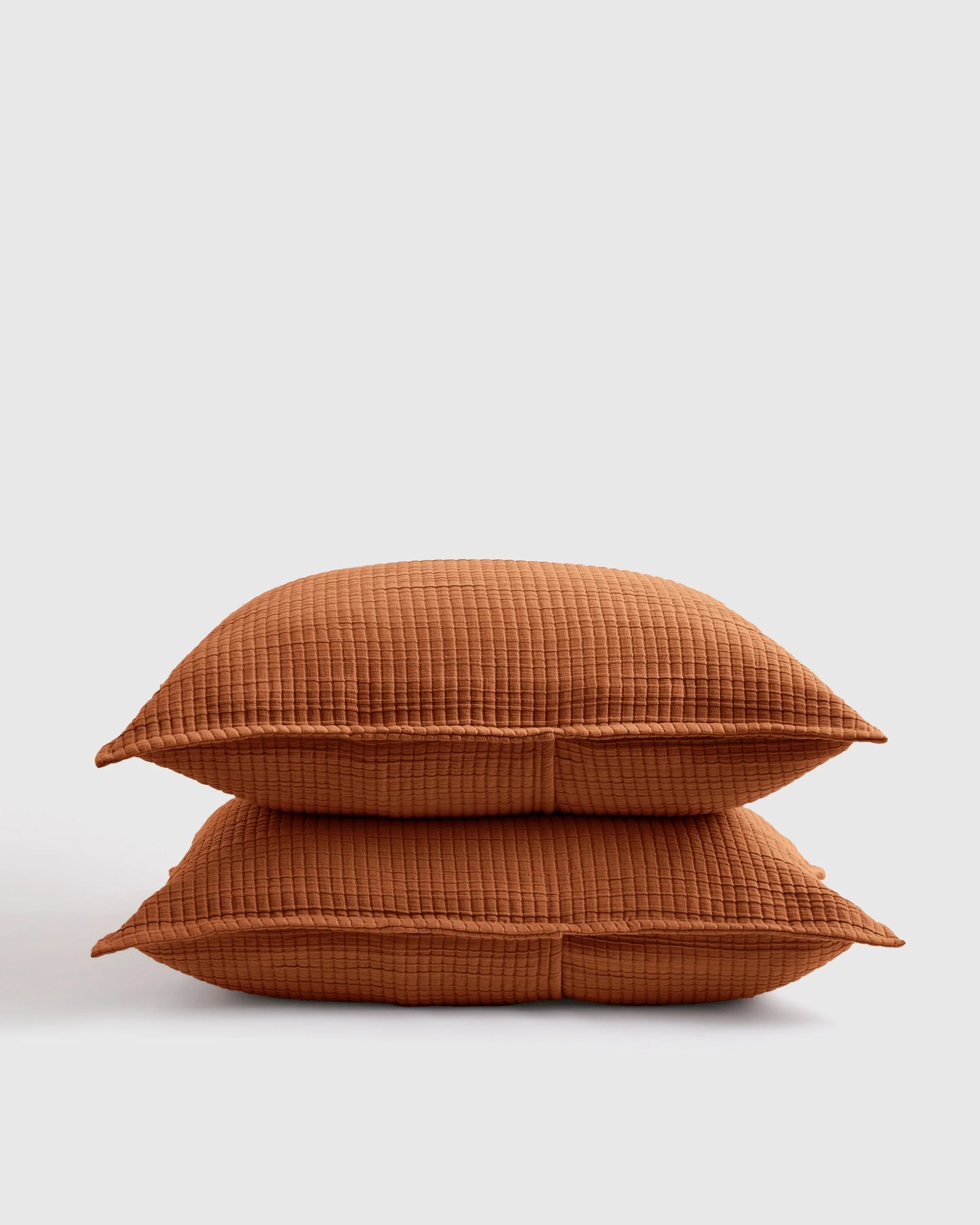 Organic Ribbed Cotton Shams - Standard / Toffee