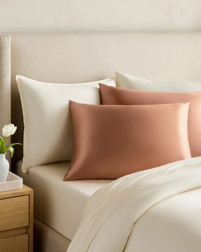 100% Mulberry Silk Pillowcase - Standard / White