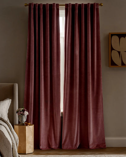 Cotton Velvet True Blackout Curtain - 48x84 / Ivory