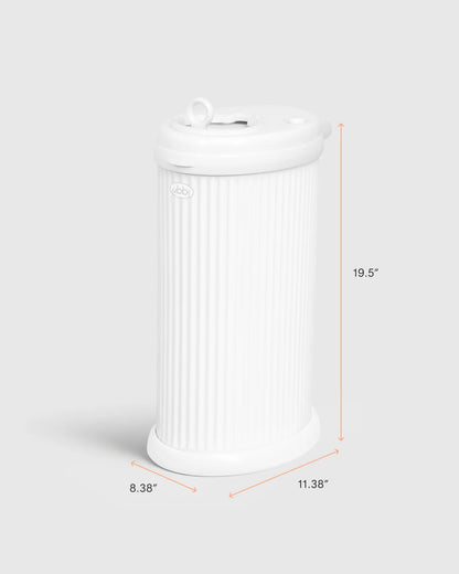 Ubbi Fluted Stainless Steel Diaper Pail - One Size / Matte White Fluted