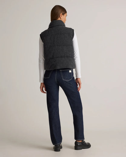 Mongolian Cashmere Puffer Vest - XS / Black