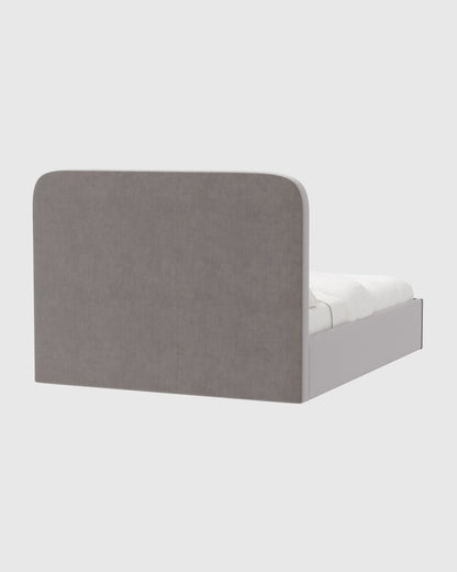 Curved Bed in Performance Velvet - Full / Walnut