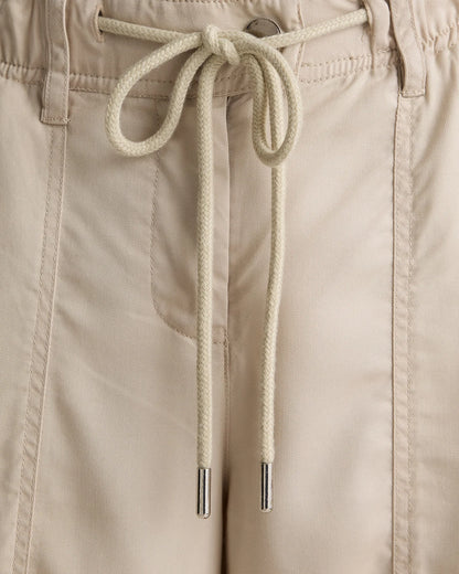 Vintage Wash Tencel Drawstring Cargo Pants - XS / Olive