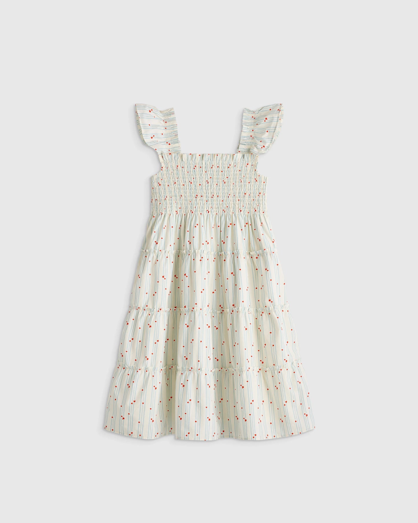 100% Organic Cotton Poplin Smocked Dress - 2T / Floral Sprigs