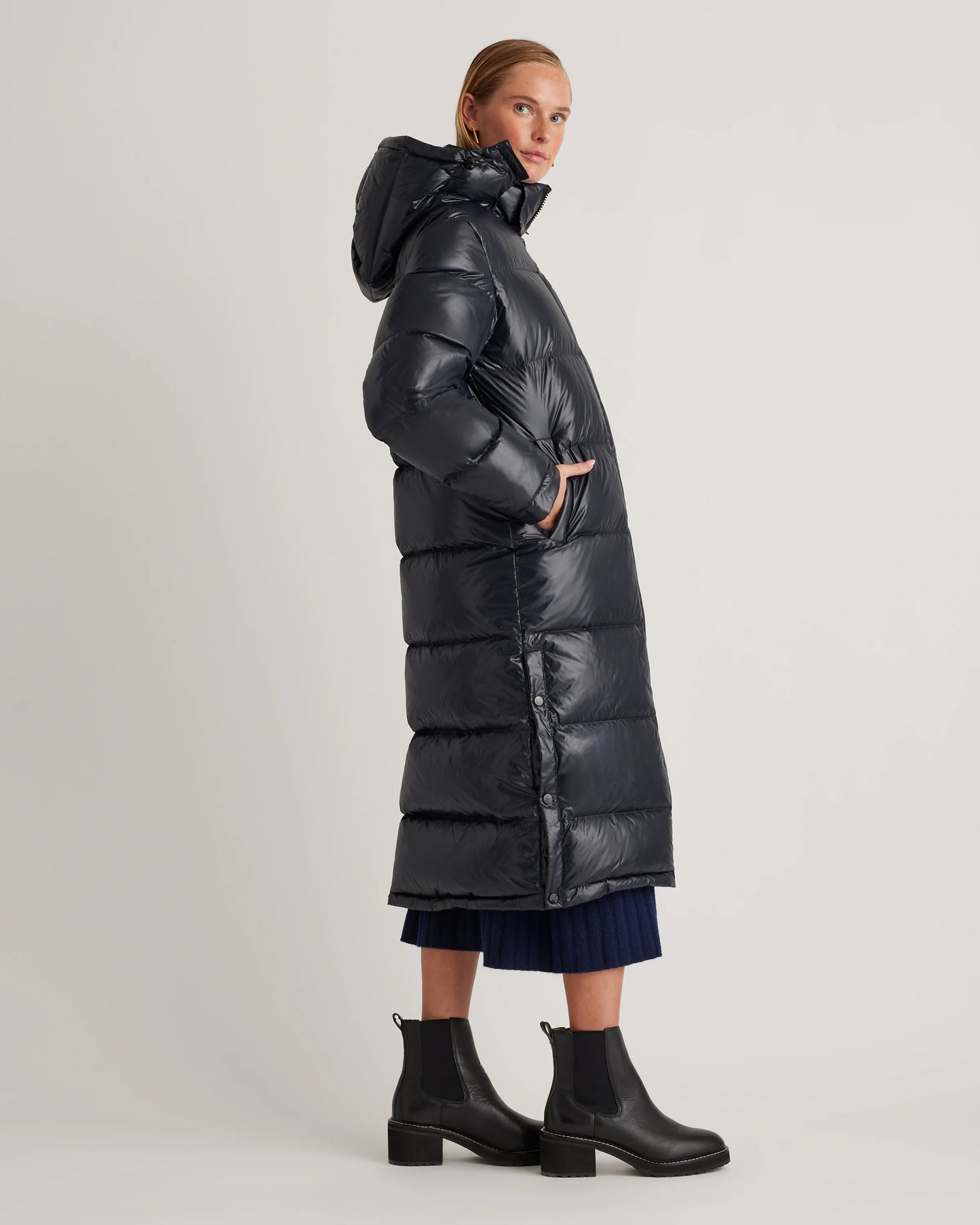 Responsible Down Long Puffer Jacket - XS / Black
