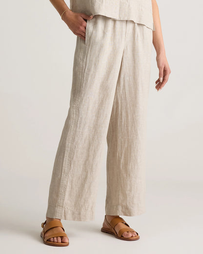 100% European Linen Wide Leg Pants - XS / Bayberry Olive