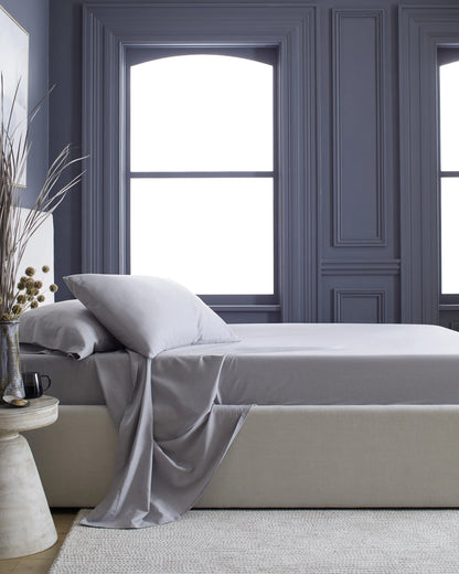 Mongolian Cashmere Cotton Pillowcase Set - Standard / Grey