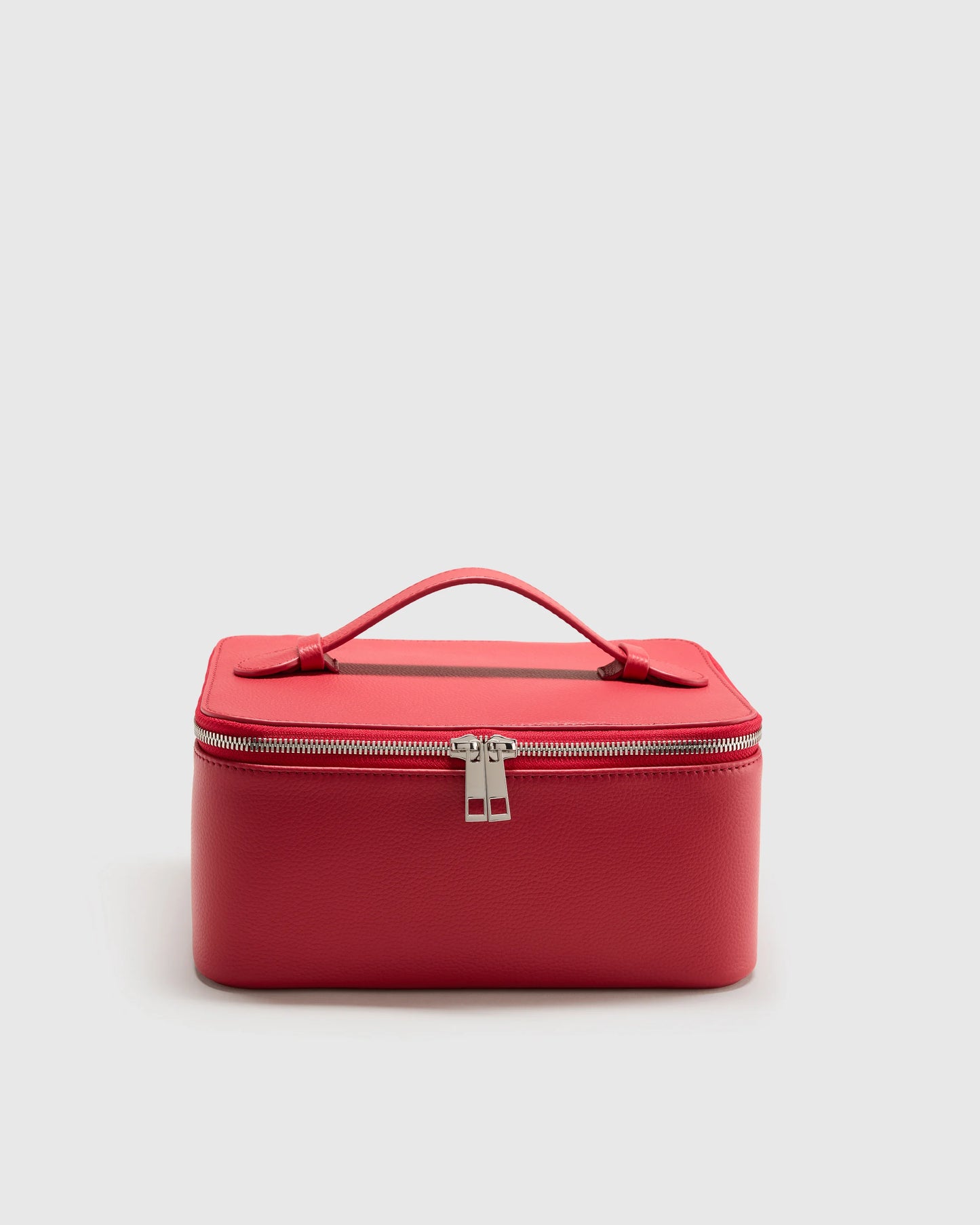Italian Leather Travel Cosmetic Case - One Size / Garnet Red