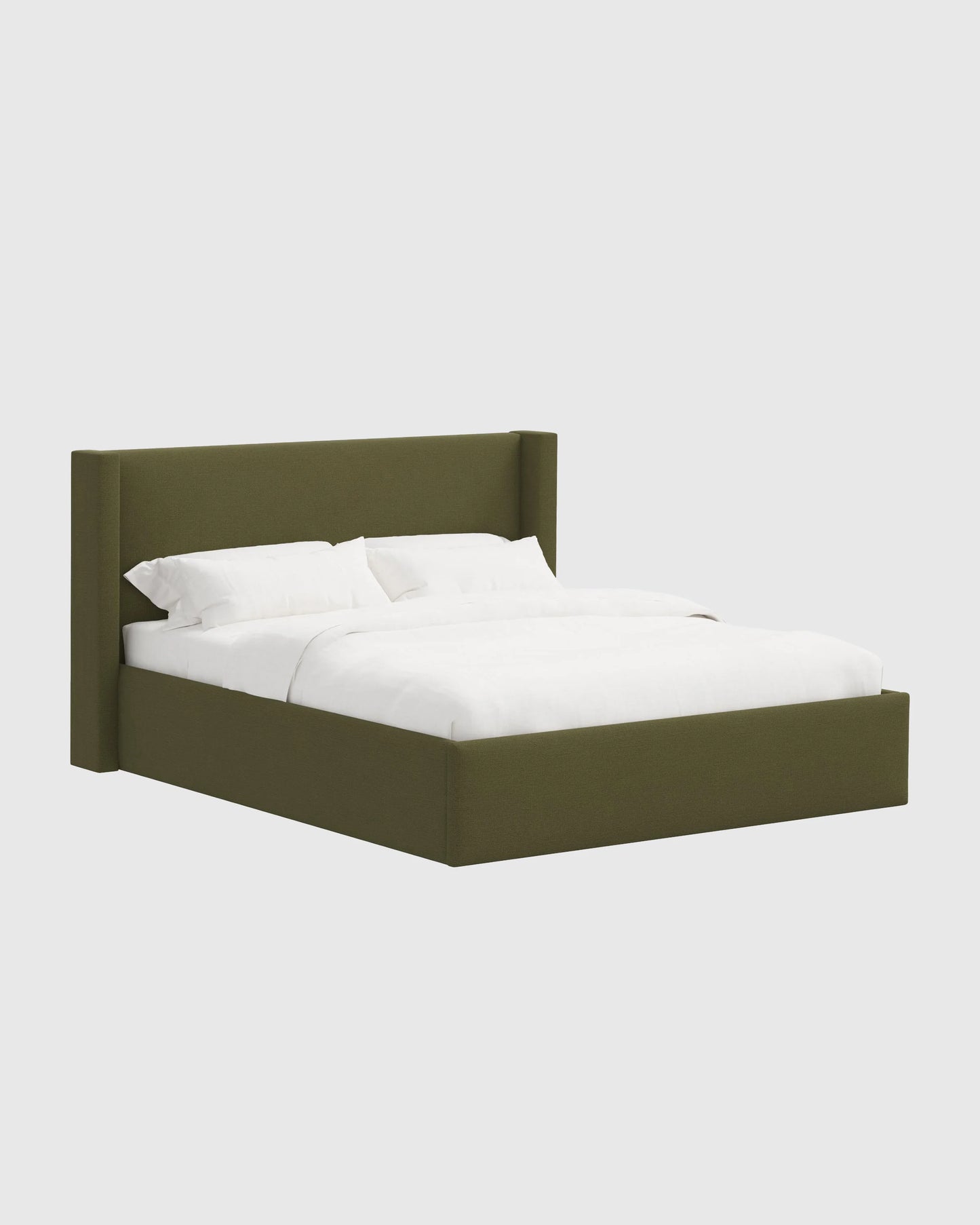 100% Linen Wingback Bed - Full / Canvas
