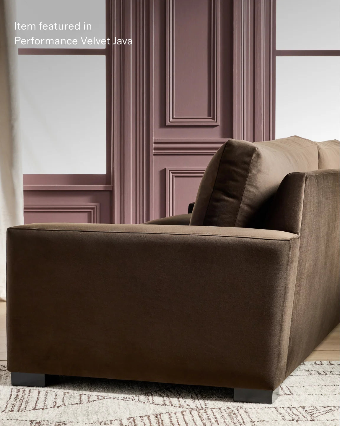 Stillman U Sectional in Performance Velvet - One Size / Java