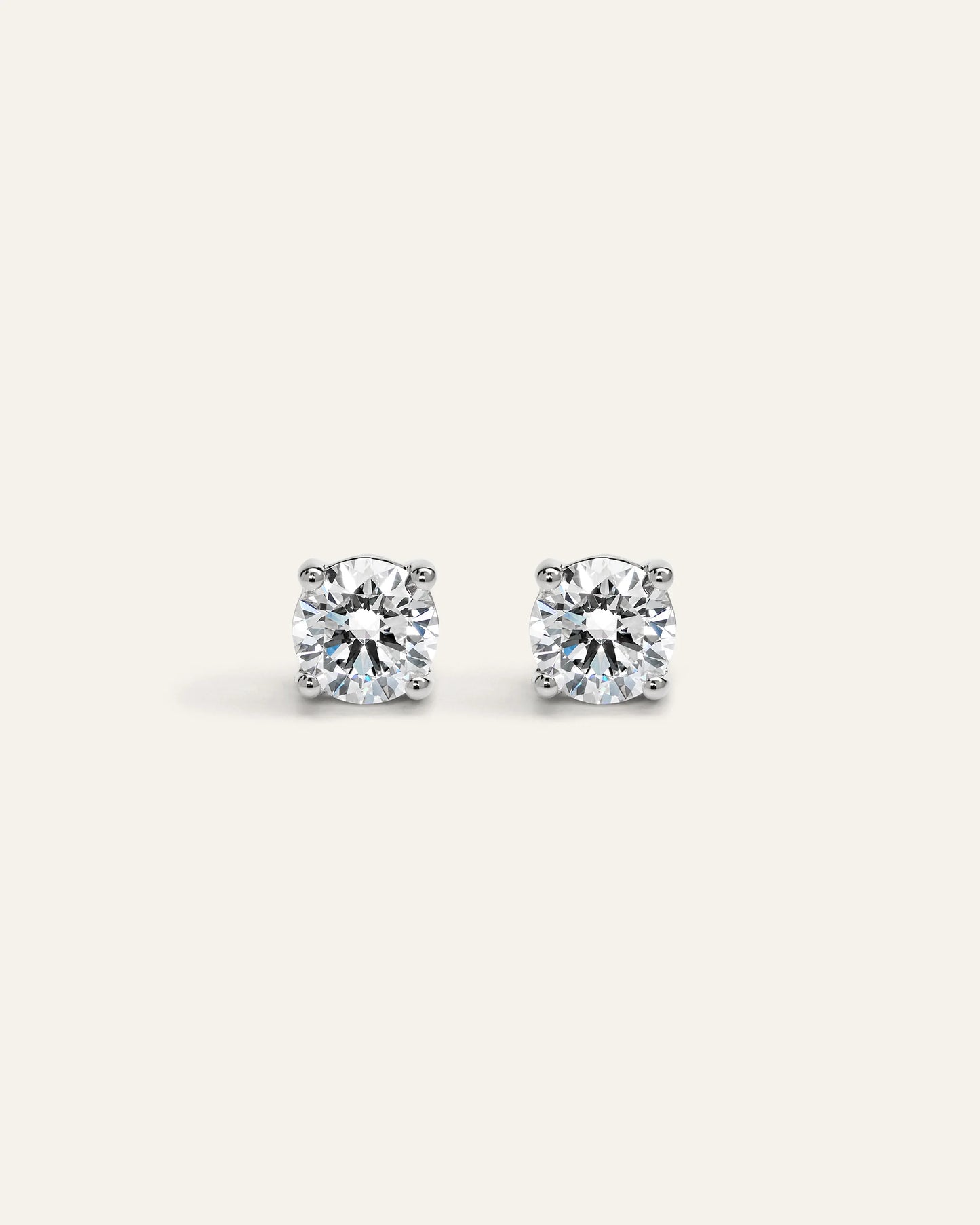 14K Gold Lab Grown Diamond Four-Prong Solitaire Studs - 2ctw - One Size / Yellow Gold