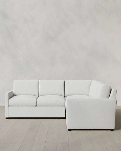 Brennan L Sectional in Performance Basketweave - 99x99 / Flax
