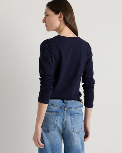 100% Organic Cotton Long Sleeve Swing Tee - XS / Classic White