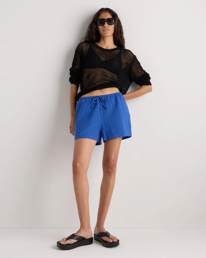 100% Organic Cotton Gauze Shorts - XS / Orchid Blue