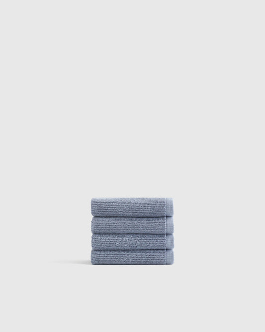 Turkish Ribbed Quick Dry Washcloth (Set of 4) - One Size / Mineral