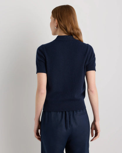 Mongolian Cashmere Short Sleeve Polo - XS / Oatmeal