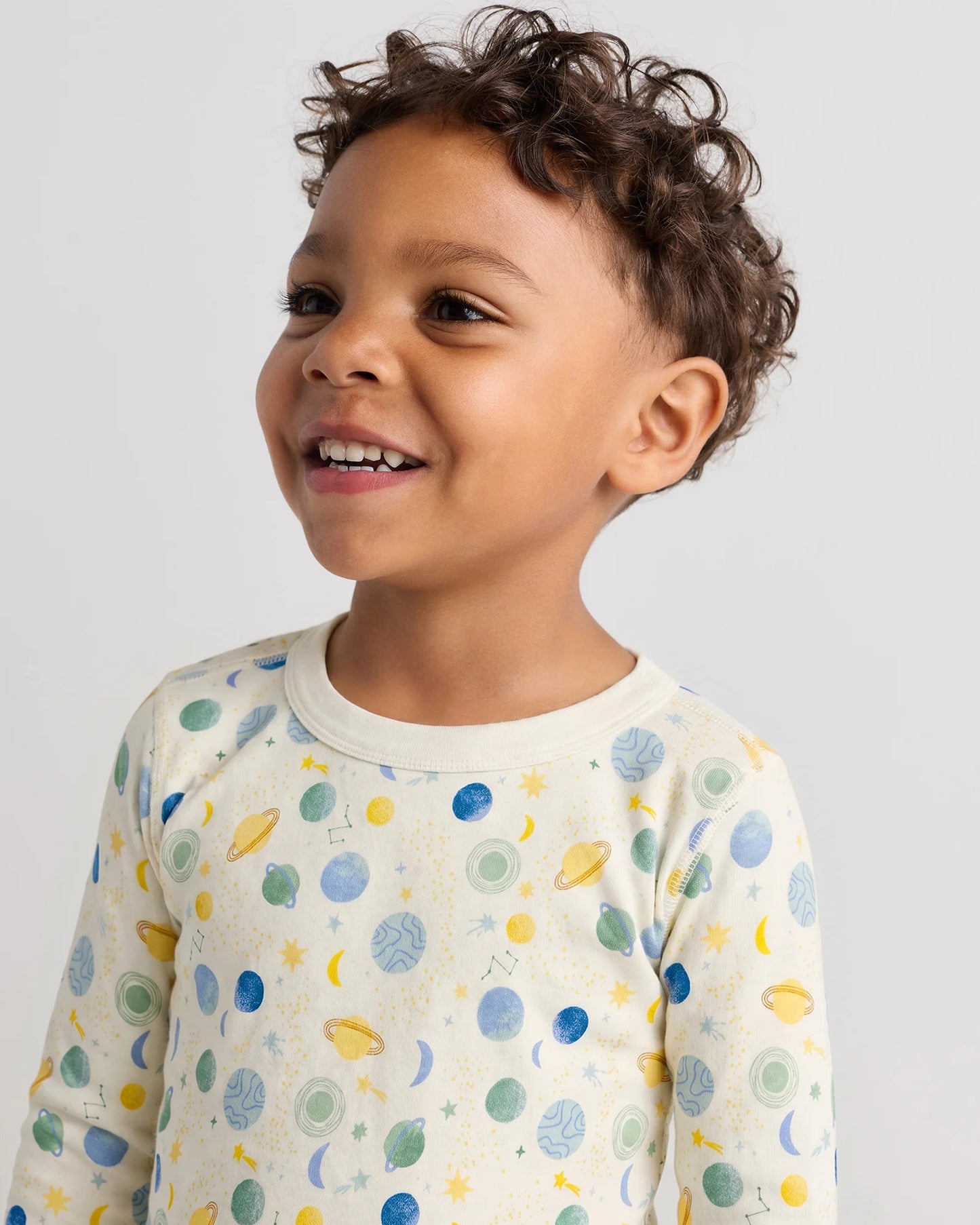 100% Organic Cotton Long Sleeve and Pant Pajama Set - 2T / Navy Stripe