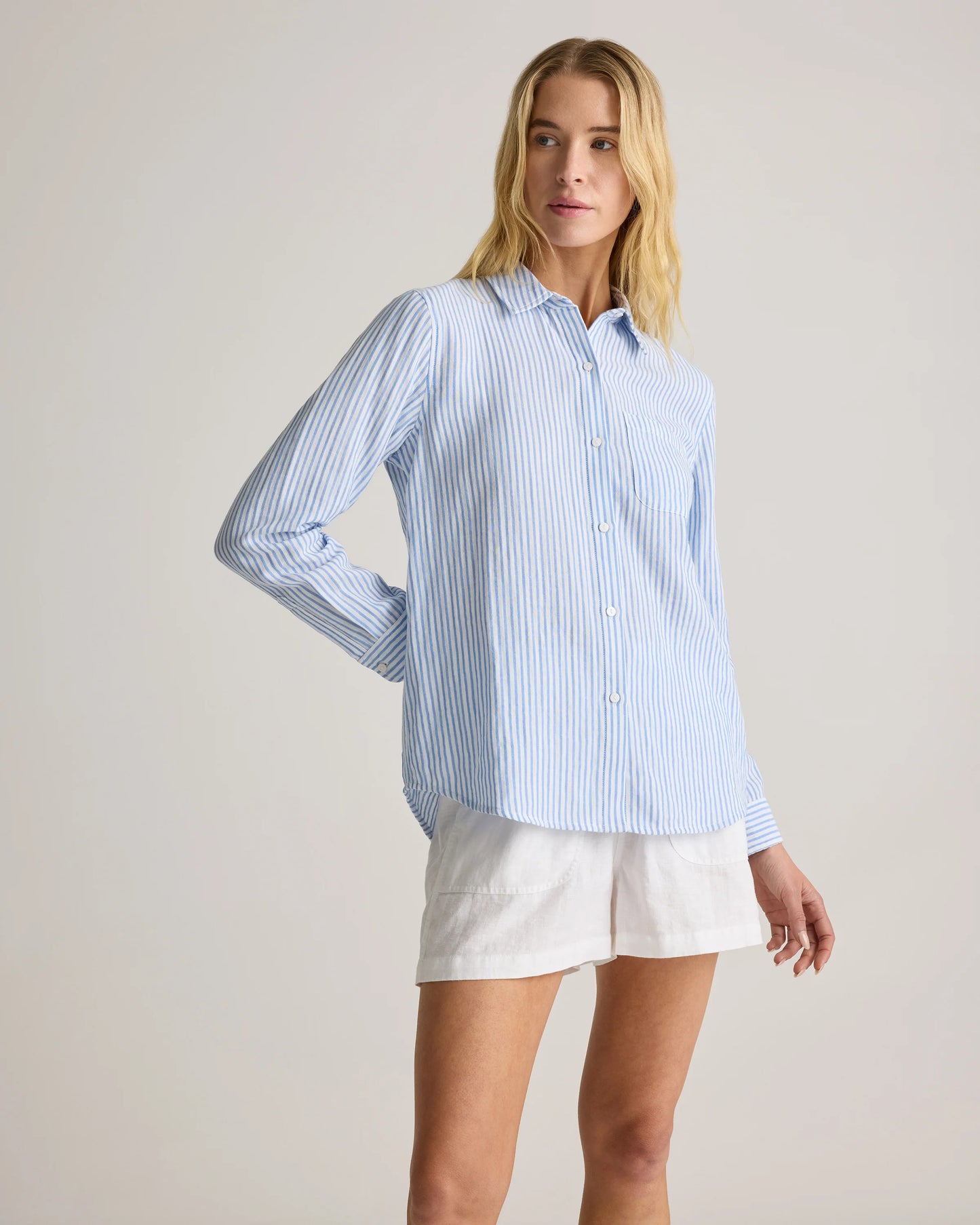 100% Organic Cotton Gauze Long Sleeve Shirt - XS / Khaki Gingham
