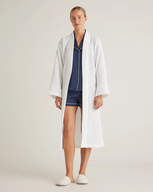 Organic Turkish Waffle Robe - XS / White