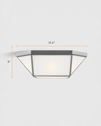Geometric Steel Flush Mount - One Size / Silver