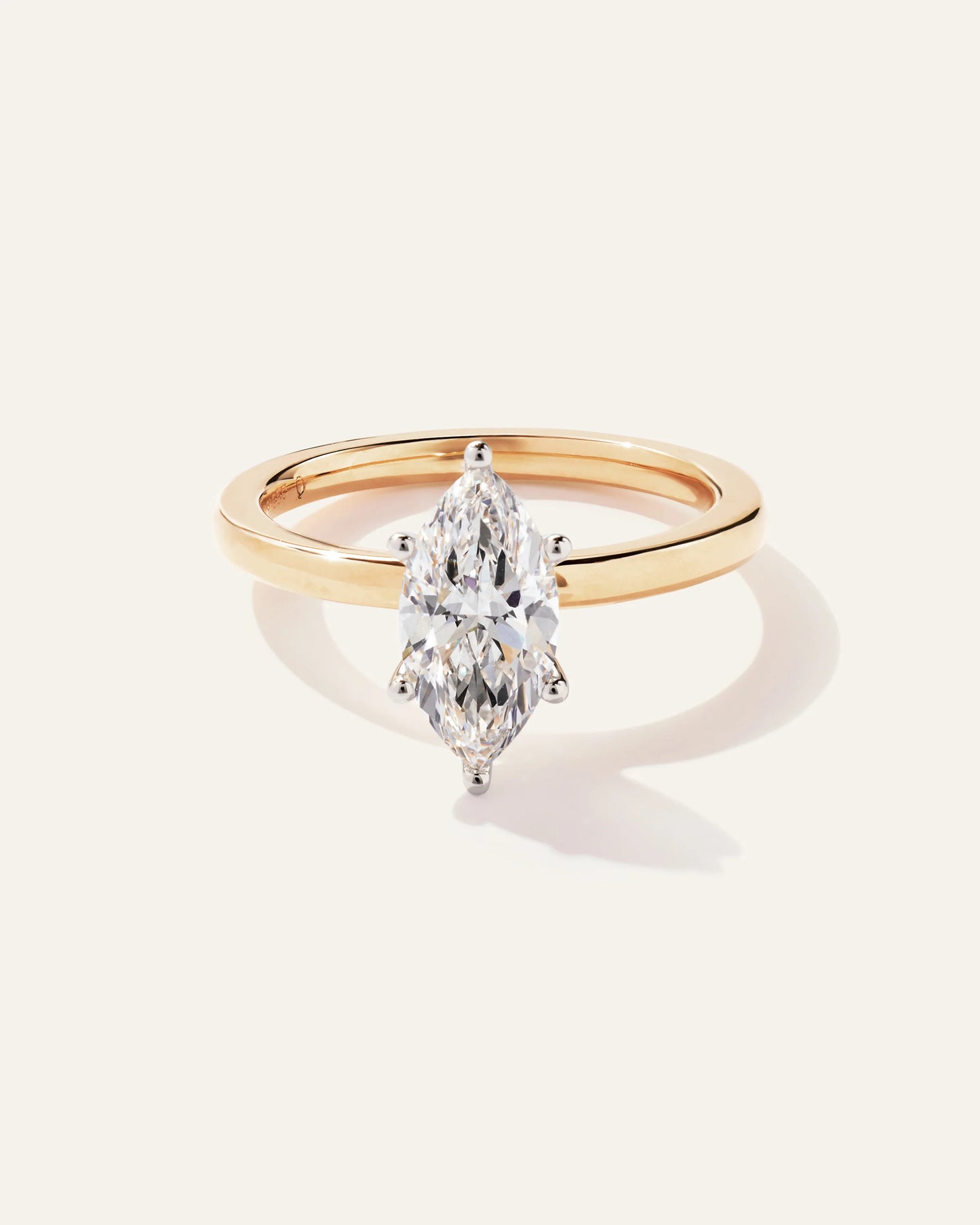 Lab Grown Diamond Marquise Comfort Fit Engagement Ring - 1.5ct - 4 / Yellow Gold