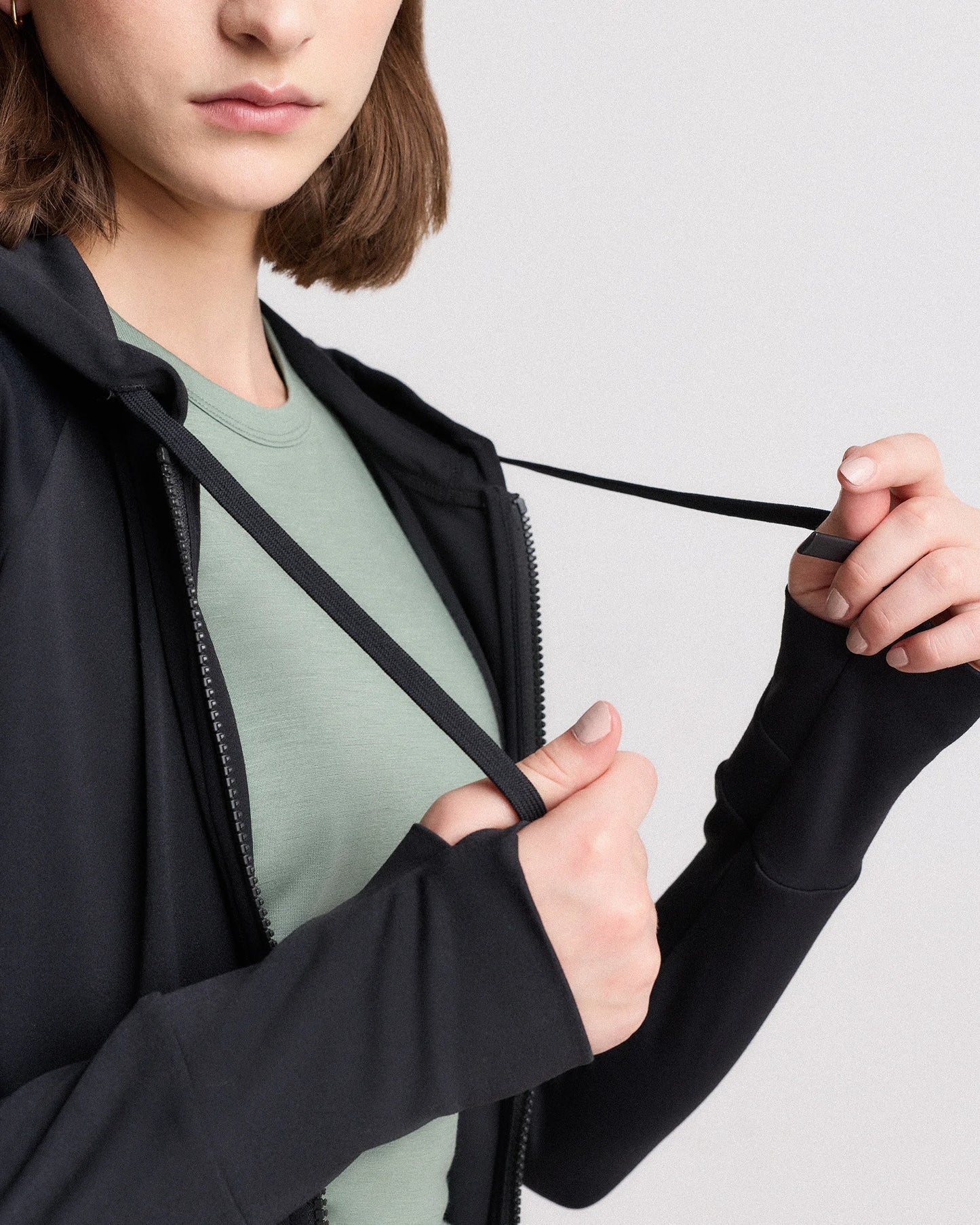 Ultra-Form Hooded Crop Jacket - XS / Black