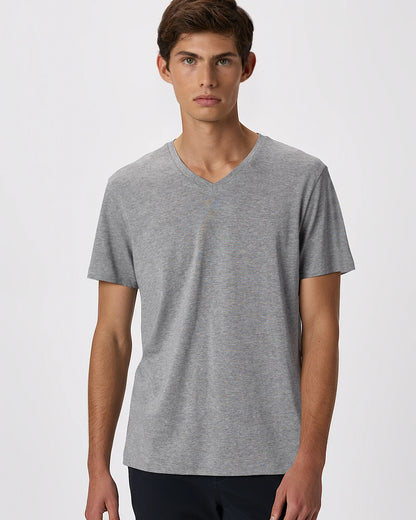 Cotton Modal V-Neck Tee - S / Deep Navy