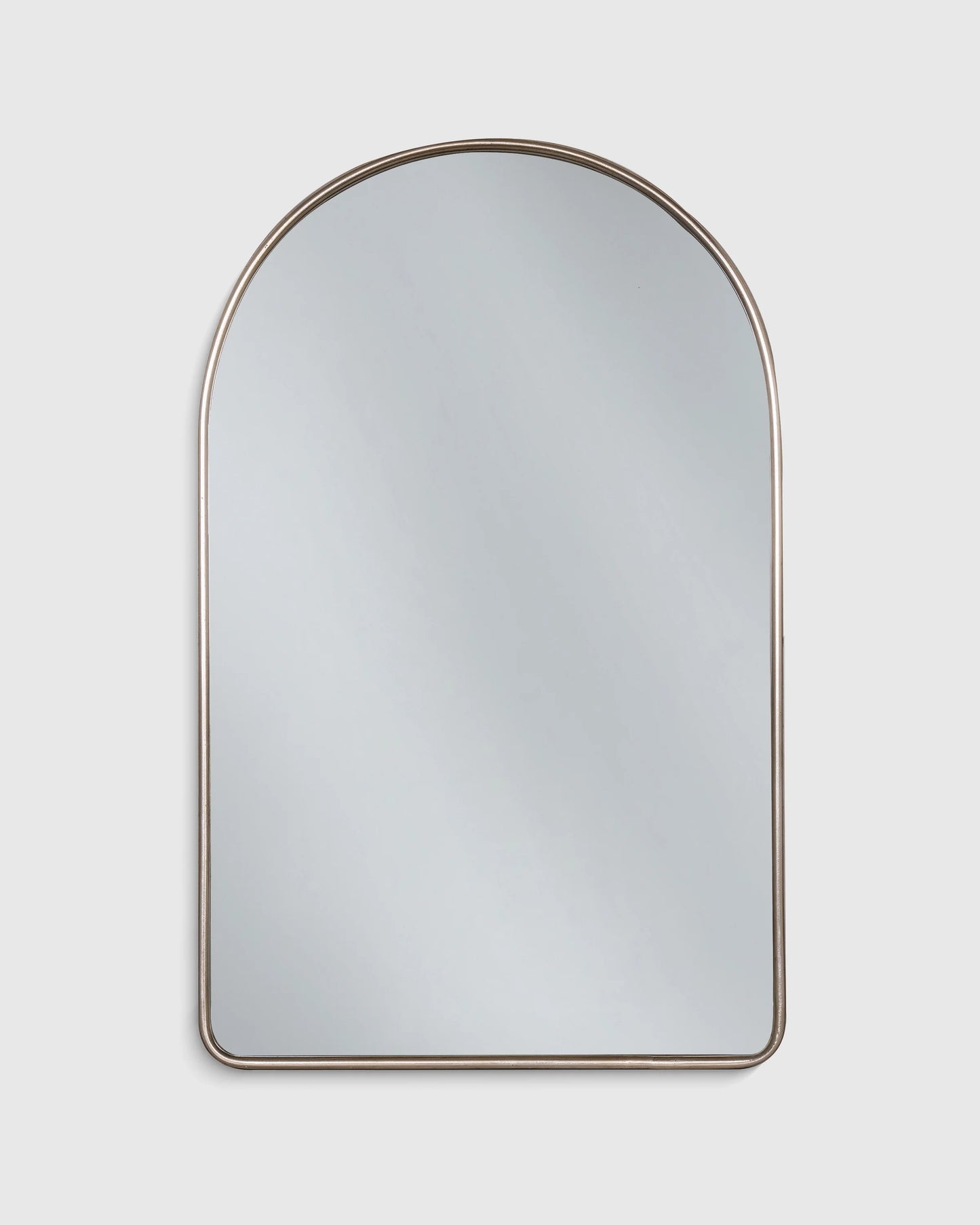 Arched Metal Framed Wall Mirror - One Size / Silver Metal Frame