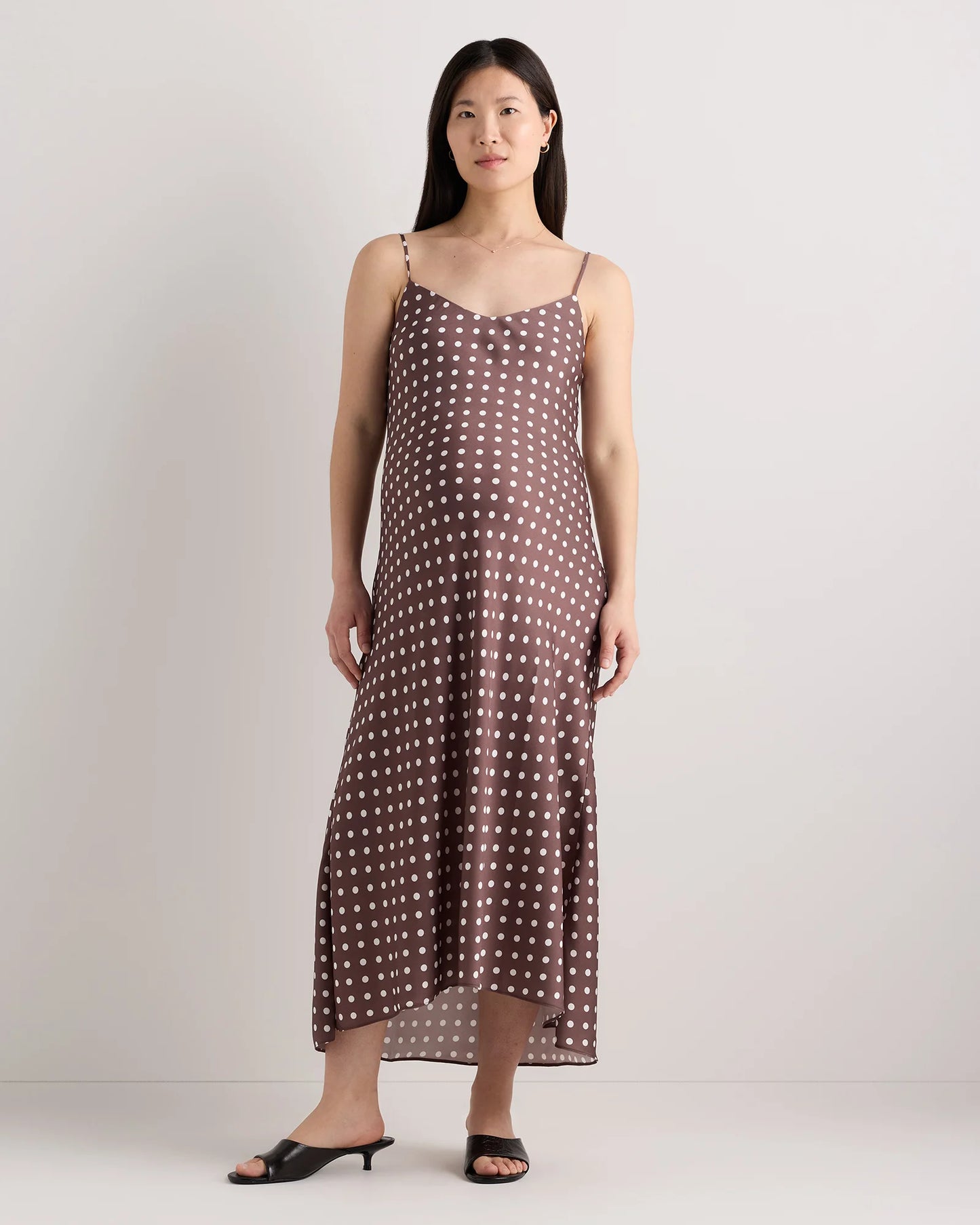 Washable Stretch Silk Maternity Slip Dress - XS / Moonstone Blue Heirloom Floral