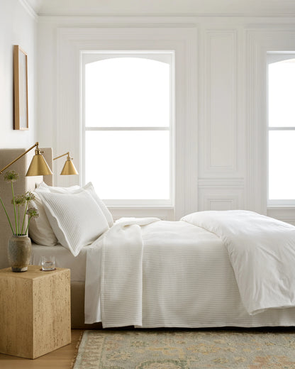 Organic Cotton Matelasse Coverlet - Twin / Dried Sage