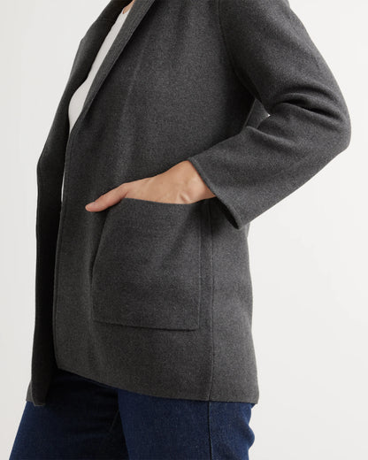 100% Organic Cotton Knit Blazer - XS / Heather Dove Grey