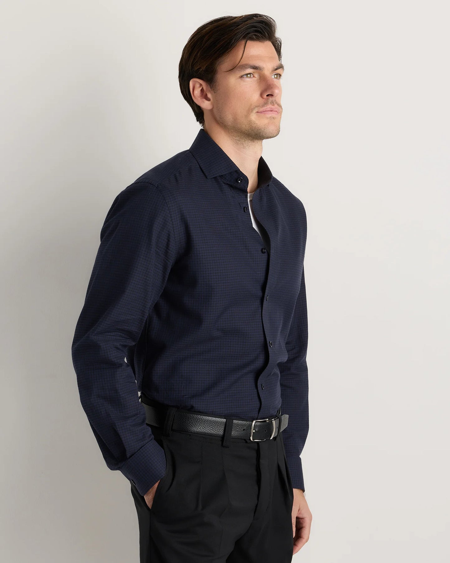 Organic Cotton Cashmere Dress Shirt - XS / Pale Blue