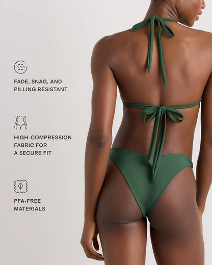 Italian Full Coverage Ring Triangle Bikini Top - XS / Palm