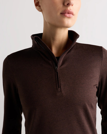Flowknit Quarter-Zip Pullover - XS / Heather Deep Navy