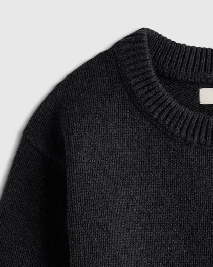 100% Organic Cotton Crewneck Sweater - 9-12M / Navy/White