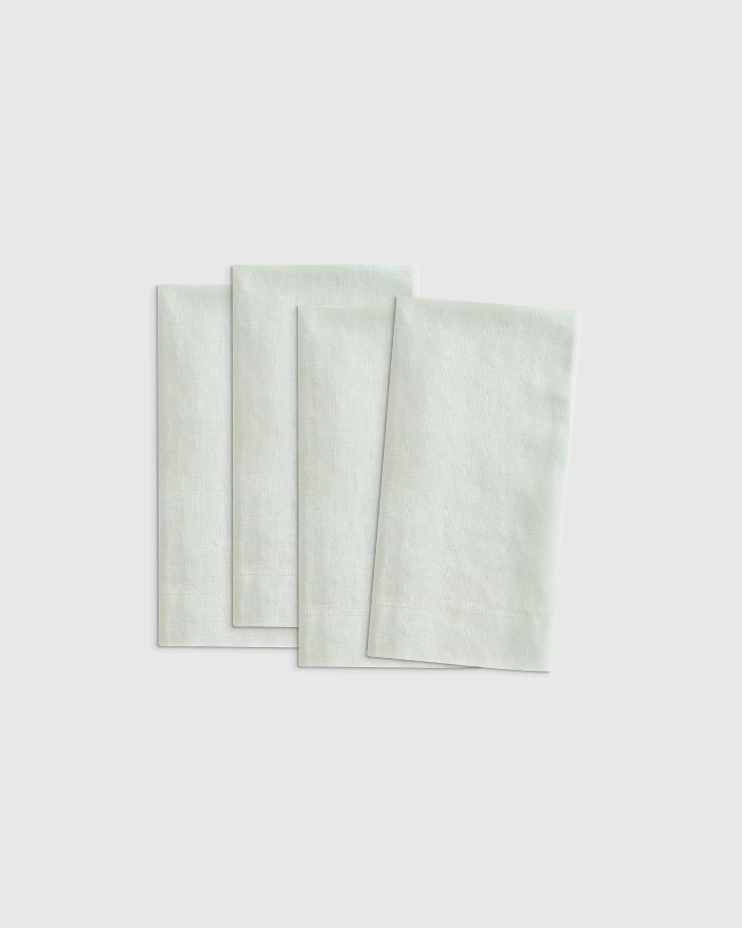 European Linen Wide-Hem Napkins (Set of 4) - One Size / Willowleaf Gingham