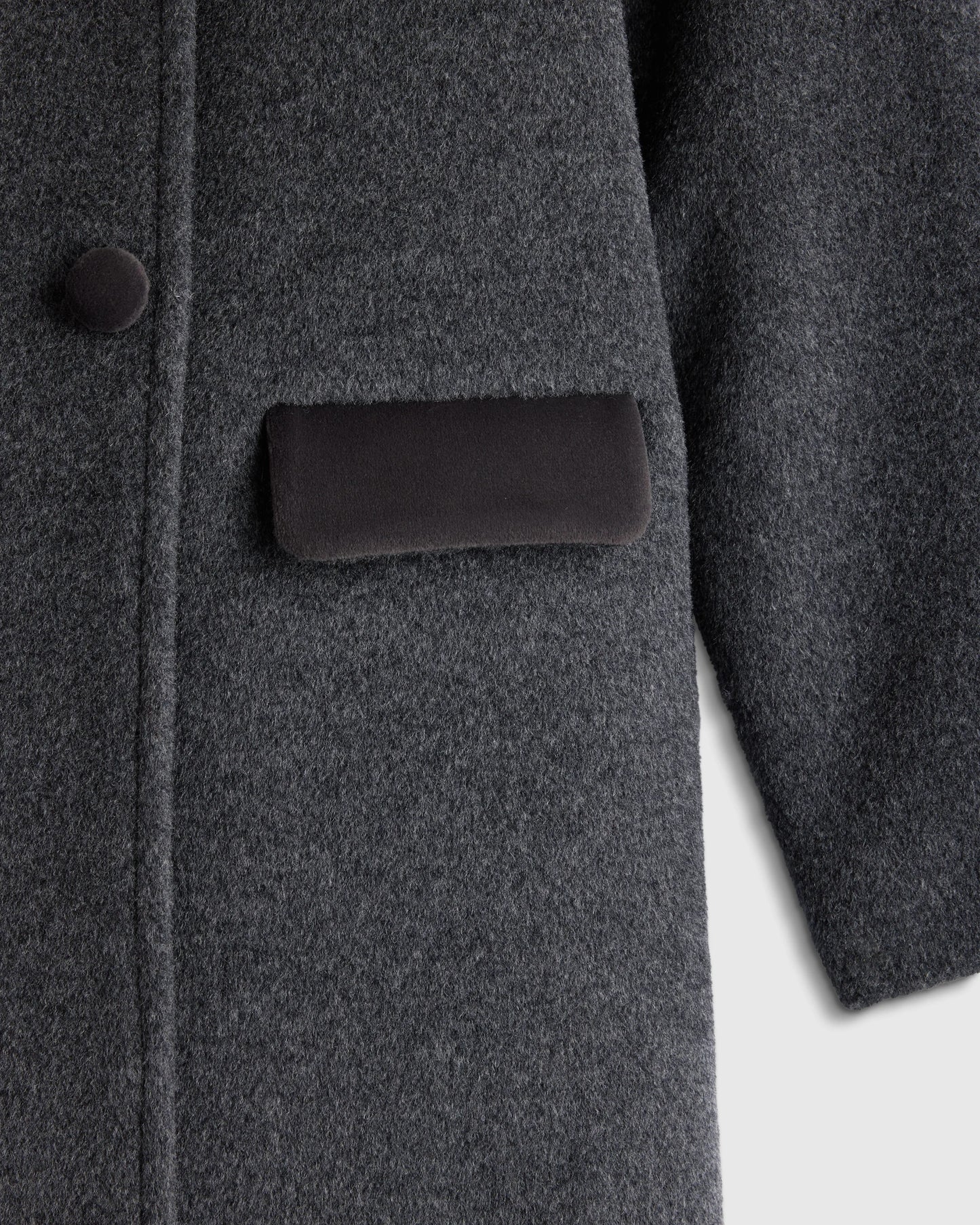 Girls Wool Cashmere Coat - 7 / Heather Charcoal