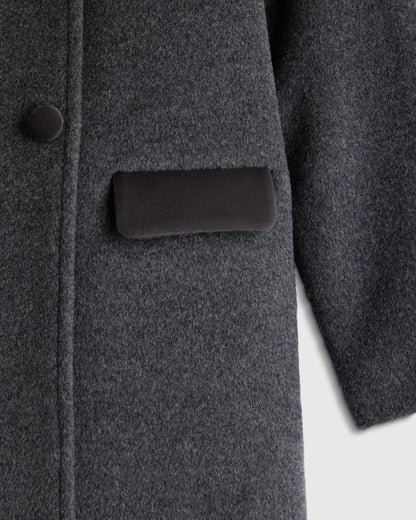 Girls Wool Cashmere Coat - 7 / Heather Charcoal