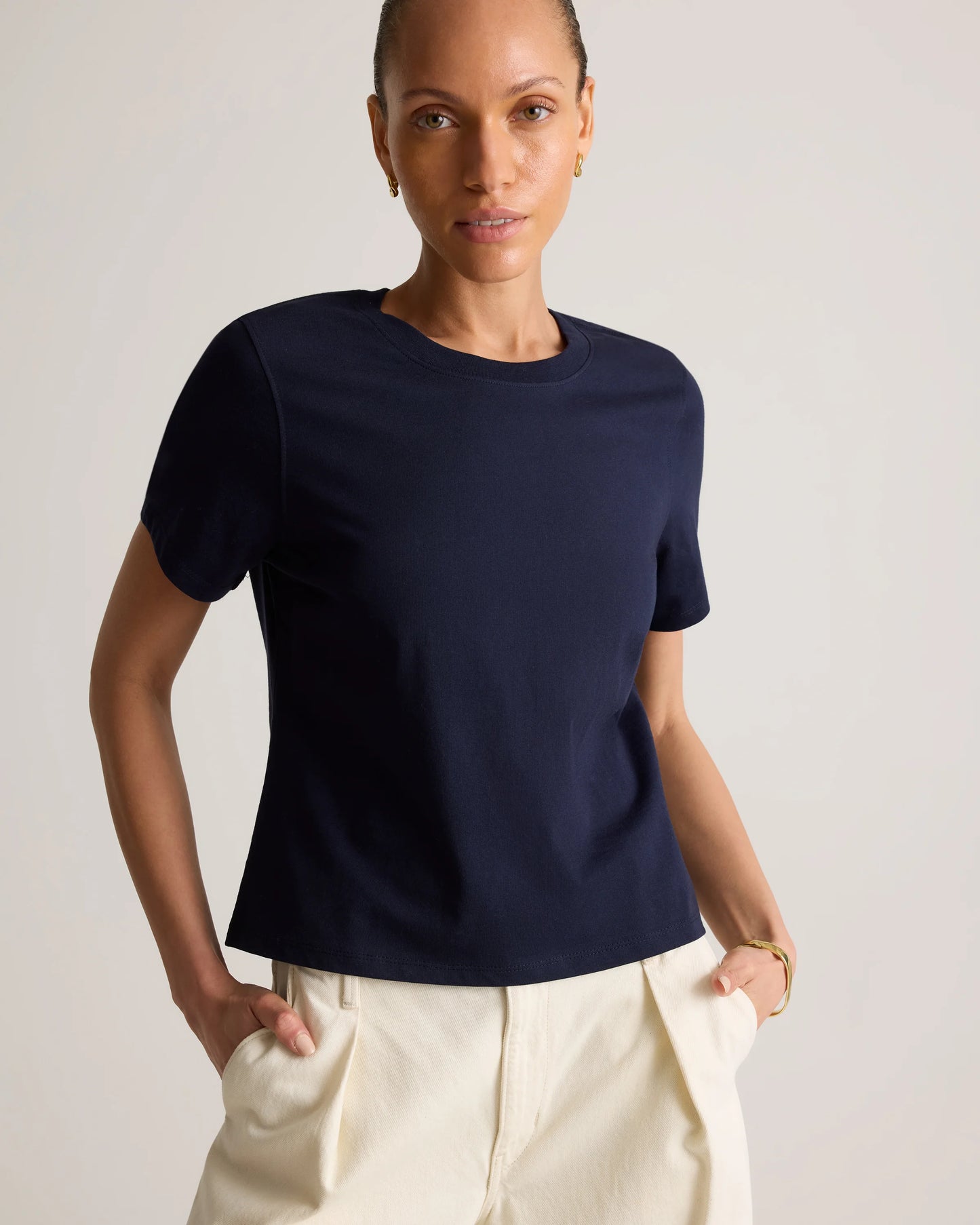 100% Organic Cotton Boxy Crewneck Tee (3-Pack) - XS / Deep Navy